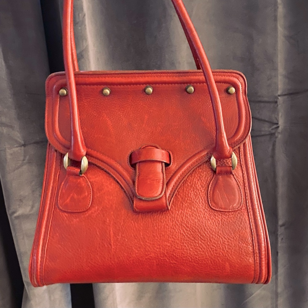 Red Italian Leather Bag.